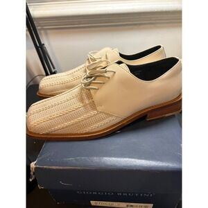 Giorgio Brutini Private Collection Bone Leather Woven Square Toe Oxfords 9M